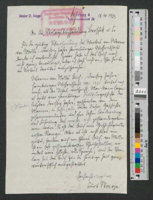 An die Verlagsbuchhandlung Broschek u Co