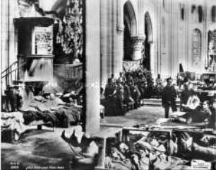 Französisches Feldlazarett in der Kirche von Braisne
