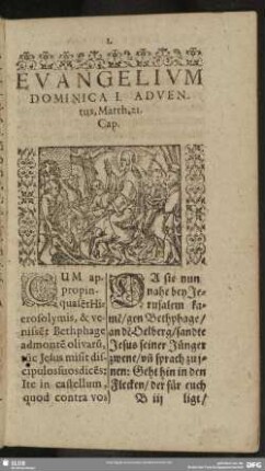 Evangelium Dominica I. Adventus, Matth. 21. Cap.
