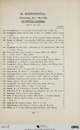 II. Auktionstag: Donnerstag, den 7. Mai 1936, ab 10.30 Uhr vormittags (Nr. 441-660)