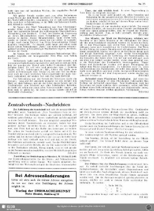 Zentralverbands-Nachrichten