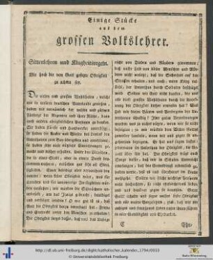 Sittenlehren und Klugheitsregeln.