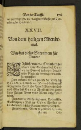 XXVII. Von dem heiligen Abendtmal.