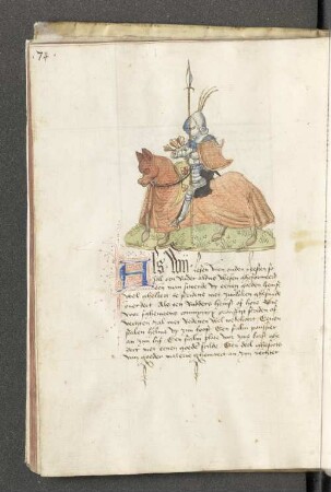 Springer als Ritter [Federzeichnung]