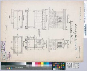 Stellwerksgebäude für Haltestelle Hiltrup: Grundrisse, Ansichten, Schnitte, M. 1:50 Hgs