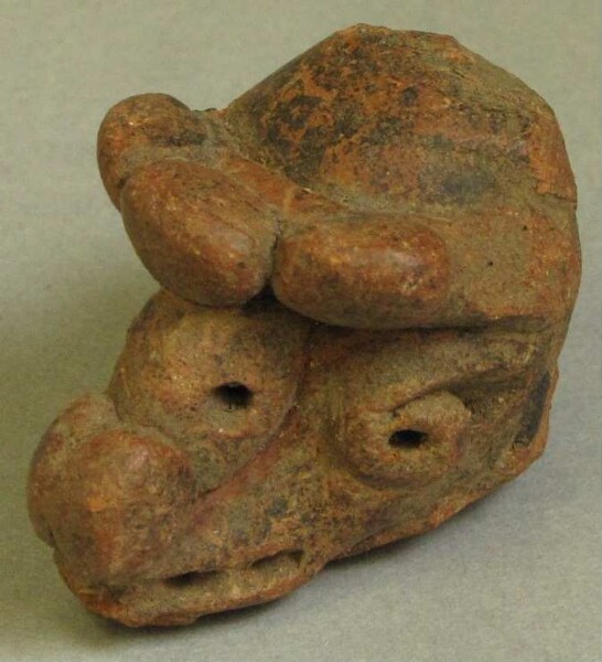 Animal head made of clay