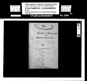 Verfügungen und Befehle des Kriegsministeriums und des Generalkommandos