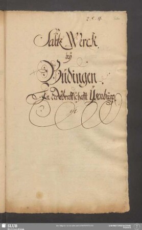 Saltz-Werck, bey Büdingen, In der Graffschafft Ysenburg