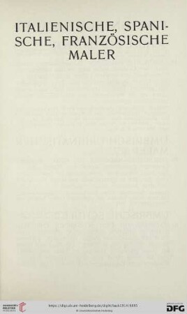 Italienische, spanische, französische Maler (Nr. 88 - 163A)