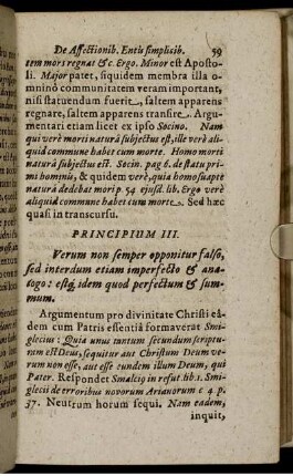Principium III. Verum non semper opponitur falso, sed interdum etiam imperfecto & analogo: estq[ue] idem quod perfectum & summum.