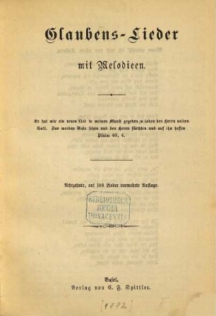Glaubens-Lieder mit Melodinen