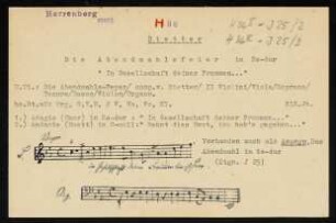 Die Abendmahls-Feyer : "In Gesellschaft deiner Frommen" : Adagio (Chor)
