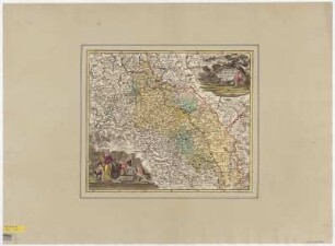 Karte von Schlesien und Umgebung, 1:1 200 000, Kupferstich, um 1719