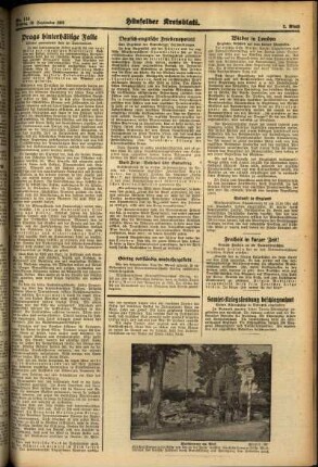 Zweite Ausgabe vom Montag, den 26. September 1938.