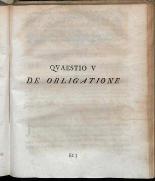 Quaestio V De Obligatione
