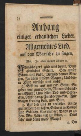 Anhang einiger erbaulichen Lieder.