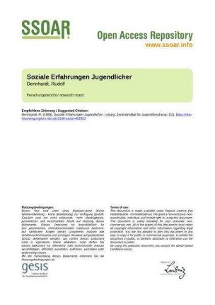 Soziale Erfahrungen Jugendlicher