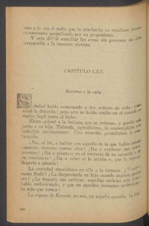 Capítulo LXX - Retorno a la vida