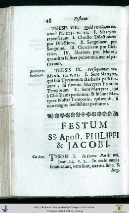 Festum SS. Apost. Philippi et Jacobi.