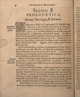 Sectio II. Prologetica. Utrùm Theologia sit Scientia.