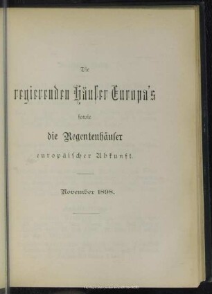 Regentenhäuser Europas