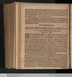 Das fünffte Capitel. Von den Finsternussen und den grossen Coniunctionibus und andern bösen Aspecten dieses 1604. Jahrs.