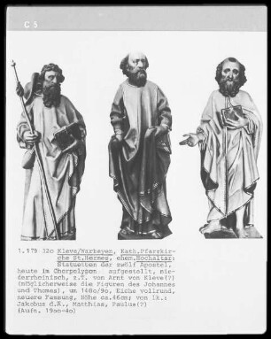 Apostelzyklus, Ausschnitt: Jakobus major, Matthias und Paulus