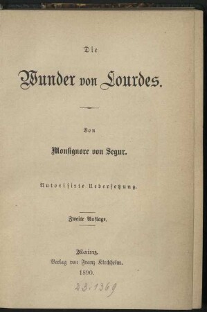 Die Wunder von Lourdes