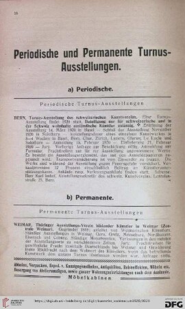Periodische und Permanente Turnus­-Ausstellungen