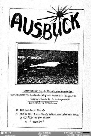 [1.]1988: Ausblick : Informationen für die Magdeburger Gemeinden
