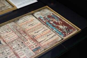 Maya-Handschrift (Codex Dresdensis) : Maya-Handschrift (Codex Dresdensis). Codexteil Br, fol. 59, fol. 74, Weltende (um 1250). Dresden: SLUB Mscr.Dresd.R.310