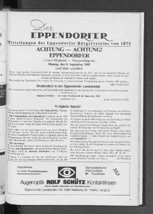 Straßenfest in der Eppendorfer Landstraße!