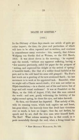 Death Of Goethe
