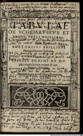 Tabulae de Schematibus et Tropis Petri Mosellani