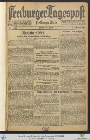 Nr. 1-25 (Januar 1931)