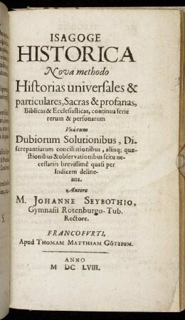 Isagoge Historica [...]