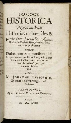 Isagoge Historica [...]