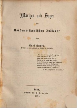 Märchen und Sagen der Nordamerikanischen Indianer