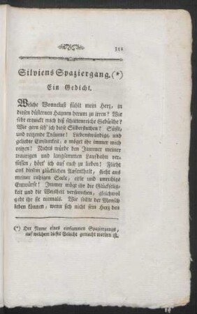 Silviens Spaziergang. Ein Gedicht