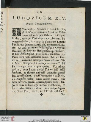 Ad Ludovicum XIV. Regem Christianissimum