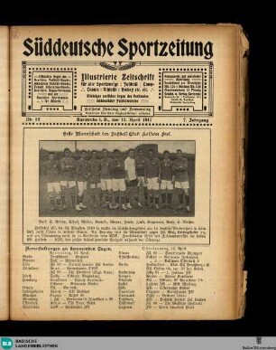 Süddeutsche Sportzeitung : Illustrierte Zeitschrift für Fussball, Leicht-Athletik, Tennis, Hockey, Cricket etc.
