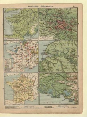 Frankreich. Nebenkarten