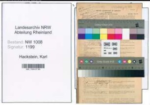 Entnazifizierung Karl Hackstein , geb. 30.07.1912 (Angestellter)
