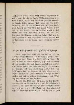 6. Die erste Rundreise und Anfang der Predigt