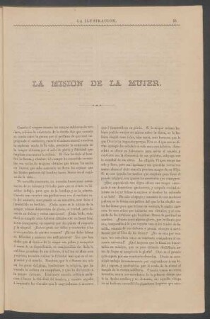 La misión de la mujer.