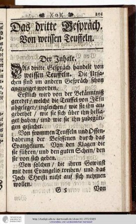 Das dritte Gespräch. Von weissen Teuffeln