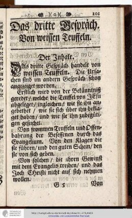 Das dritte Gespräch. Von weissen Teuffeln