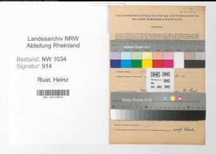 Entnazifizierung Heinz Rust , geb. 12.02.1909 (Stabsfeldwebel)