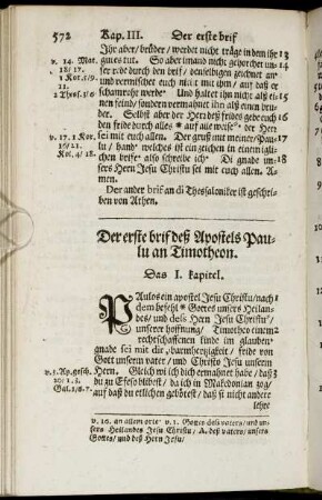 Der erste brif deß Apostels Paulu an Timotheon.