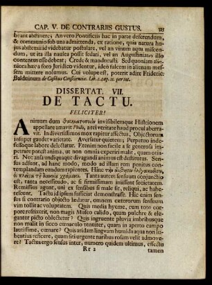Dissertat. VII. De Tactu